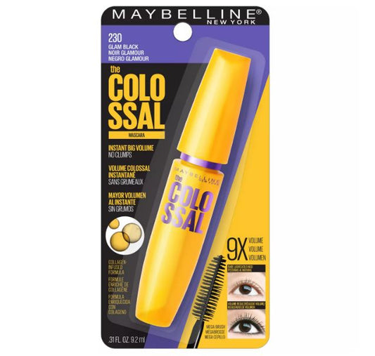 LOT OF 36 - Maybelline The Colossal Washable Mascara - Glam Black 0.31 FL OZ **$3.50 EACH**